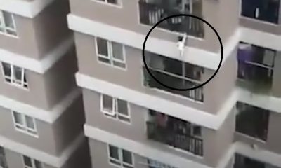 Bebé cae de un piso 12