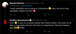 Netflix Yes Day Arepa Venezolana o Colombiana tweet 2