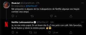 Netflix Yes Day Arepa Venezolana o Colombiana tweet 3