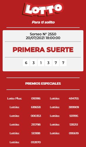Sorteo Lotto 2550