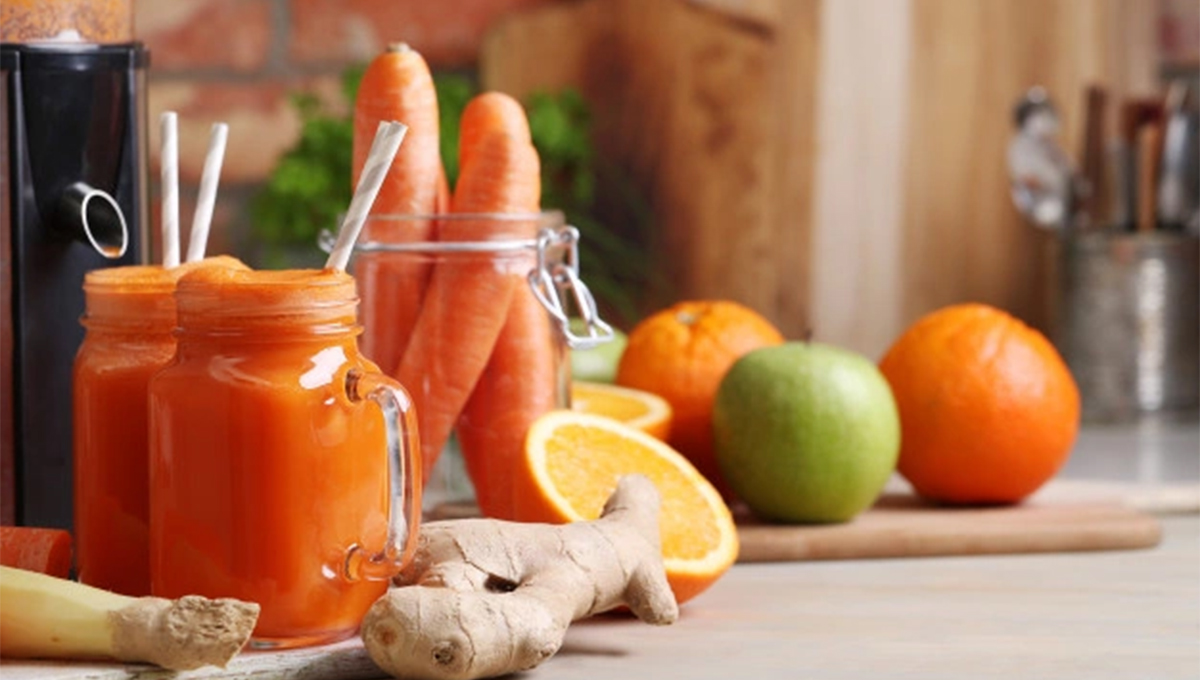 jugo naranja con zanahoria y jengibre
