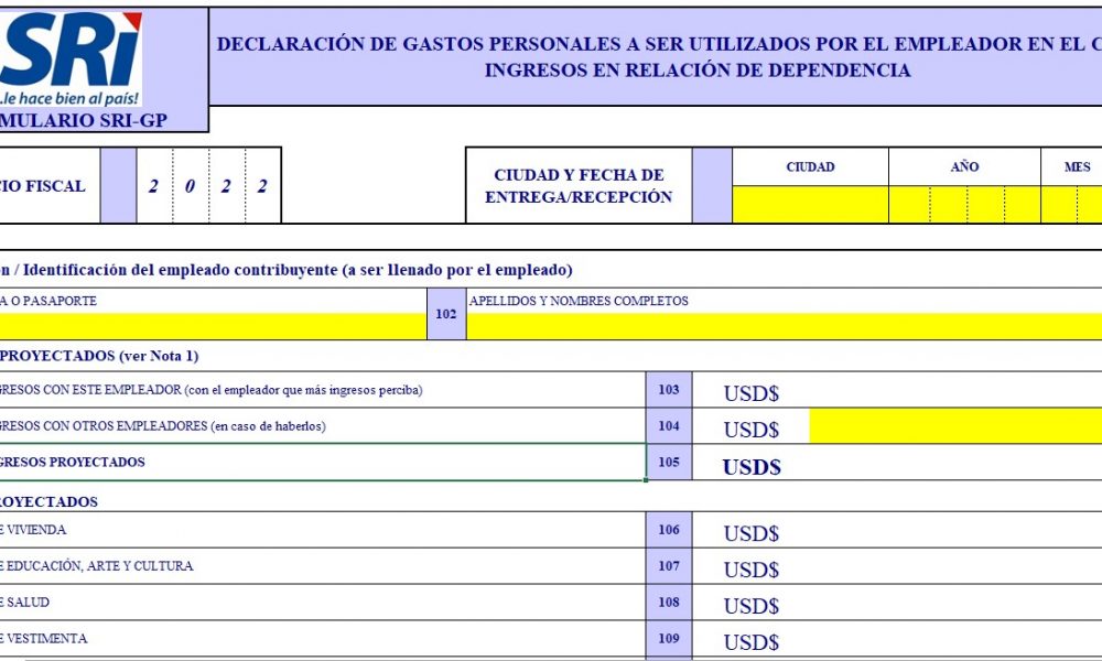 Formulario De Gastos Personales En Ecuador Hot Sex Picture