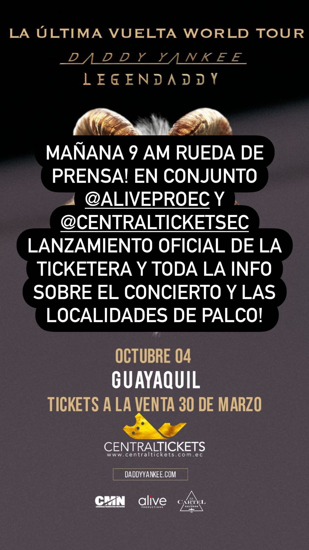 Historias Precio Daddy Yankee Guayaquil Central Tickets (1)