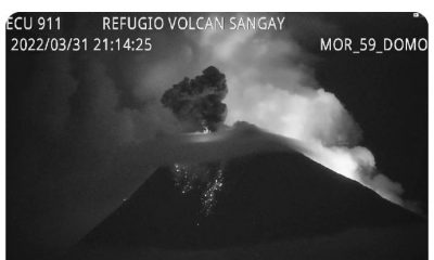 erupcion volcan sangay