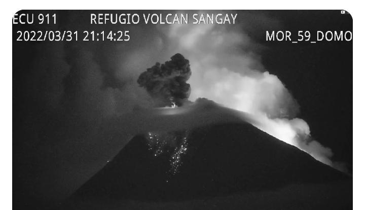 erupcion volcan sangay