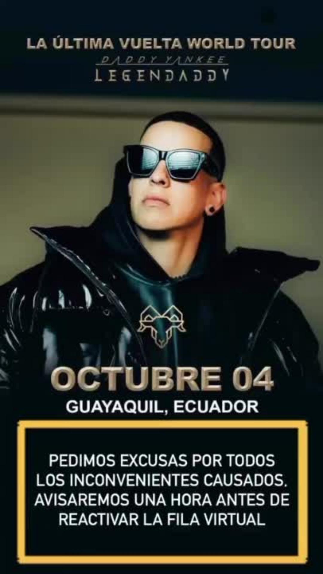 Central Tickets Daddy Yankee Cambio de Hora Fila Virtual