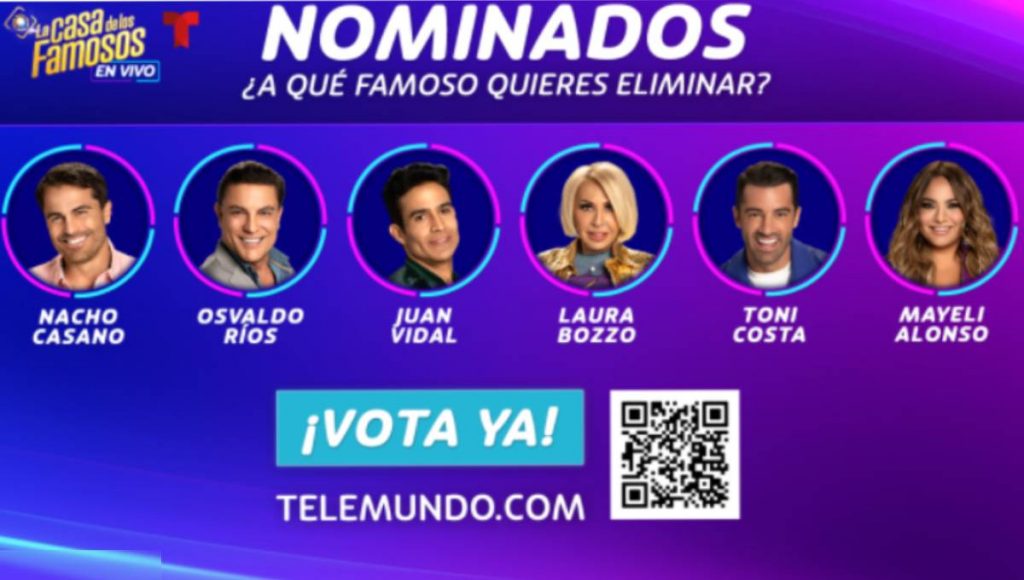 La Casa de los Famosos Cómo votar por los nominados a la eliminación