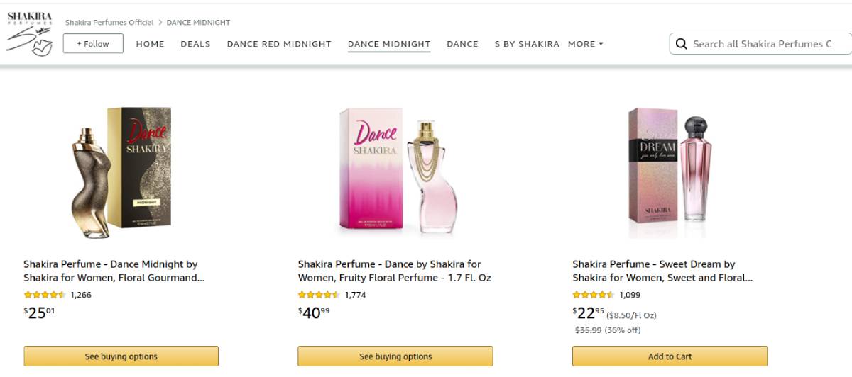 Shakira Perfumes store