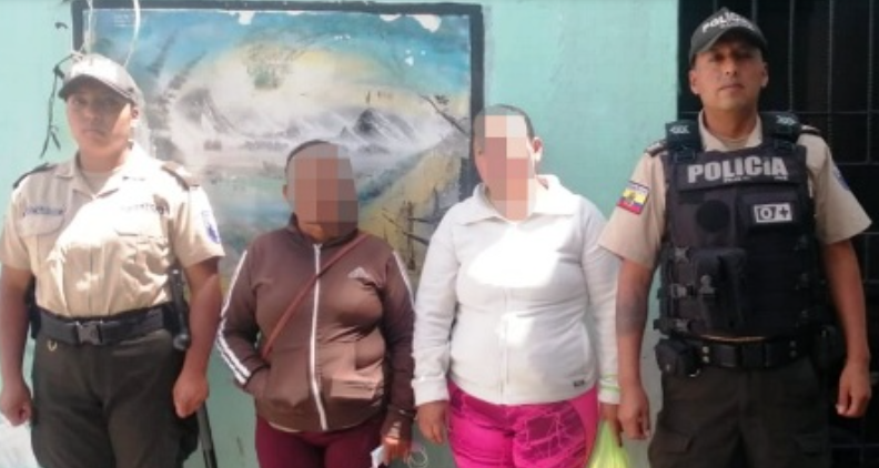 Las ciudadanas están a órdenes de la autoridad competente ingresadas en el Centro de Detención Provisional de Ibarra. Foto: Policía Nacional del Ecuador