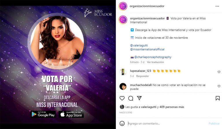 ¿cómo Votar Por Valeria Gutiérrez En El Miss Internacional 2022emk 9589