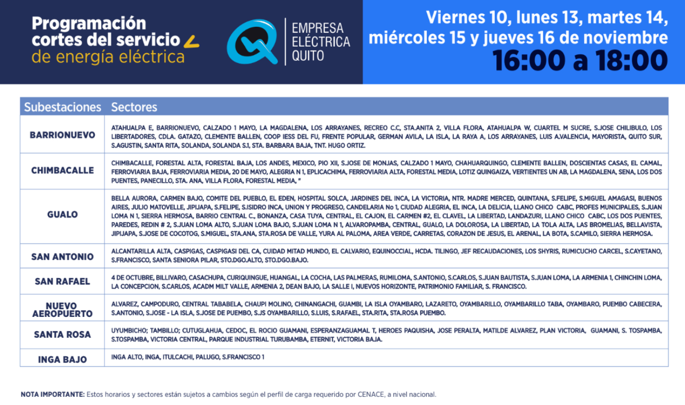 apagones quito 13 de noviembre